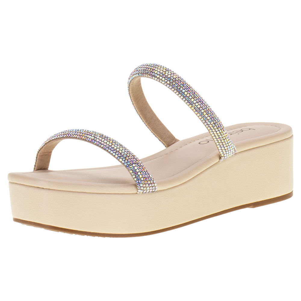 Tamanco Feminino Anabela Beira Rio 8454112 NATURAL cloviscalcados