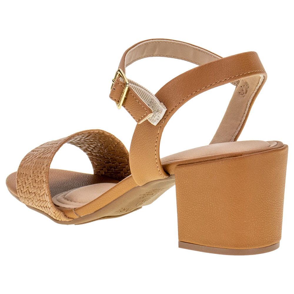 Sandália Feminina Salto Grosso Modare - 7109469 CAMEL | Clovis
