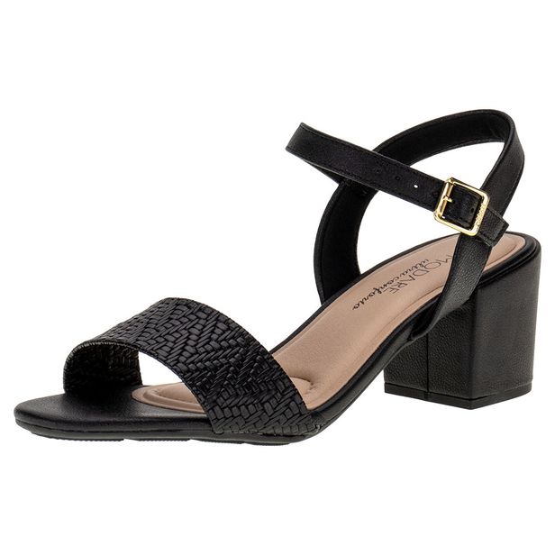 Sandália Feminina Salto Grosso Modare - 7109469 PRETO 37