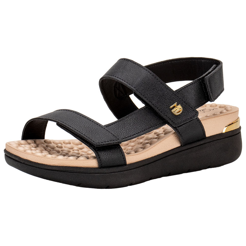 Sandália Feminina Flat Modare 7151126 PRETO cloviscalcados
