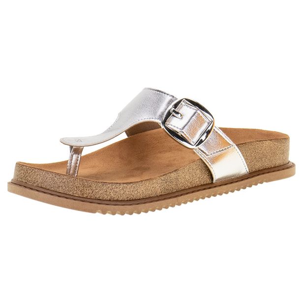 Tamanco Feminino Flat Beira Rio - 8524101 PRATA 34