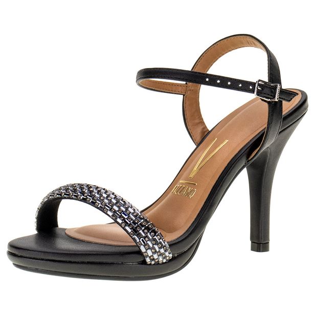 Sandália Feminina Salto Fino Vizzano - 62101039 PRETO 37