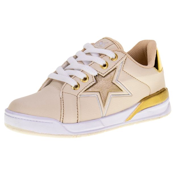 Tênis Infantil Feminino Via Vip - VV4004 BEGE 28