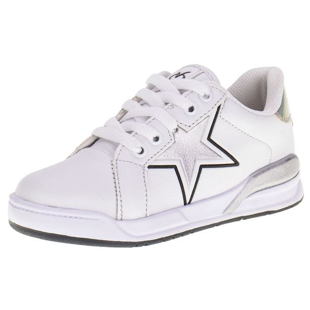 Tênis Infantil Feminino Via Vip - VV4004 BRANCO/CINZA 33