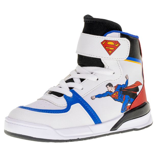 Tênis Infantil Cano Alto Superman Via Vip - W4008SM BRANCO/AZUL 25