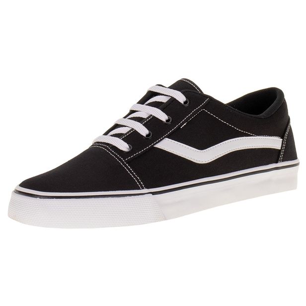 Tênis Casual Plumax - 8000 PRETO/BRANCO 01 35