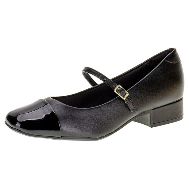 Sapato Feminino Salto Grosso Moleca - 5795103 PRETO 36