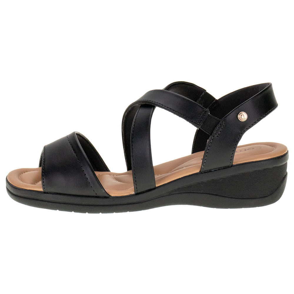 Sandália Feminina Anabela ComfortFlex 2388404 PRETO 01