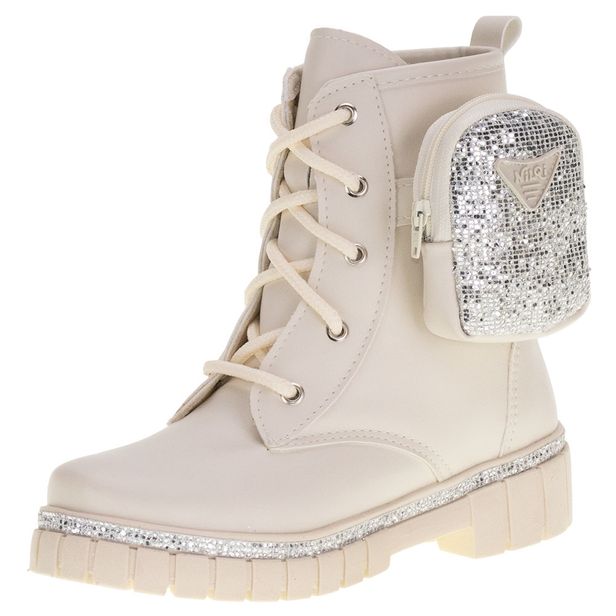 Bota Infantil Feminina Coturno Bag Nilqi 15106 MARFIM 31