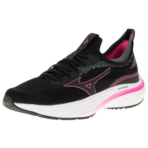 Tênis Feminino Glow Mizuno 101096096 PRETO/ROSA 35