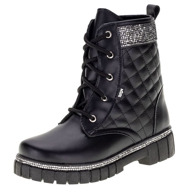 Bota Infantil Feminina Coturno Nilqi 1510 PRETO 28