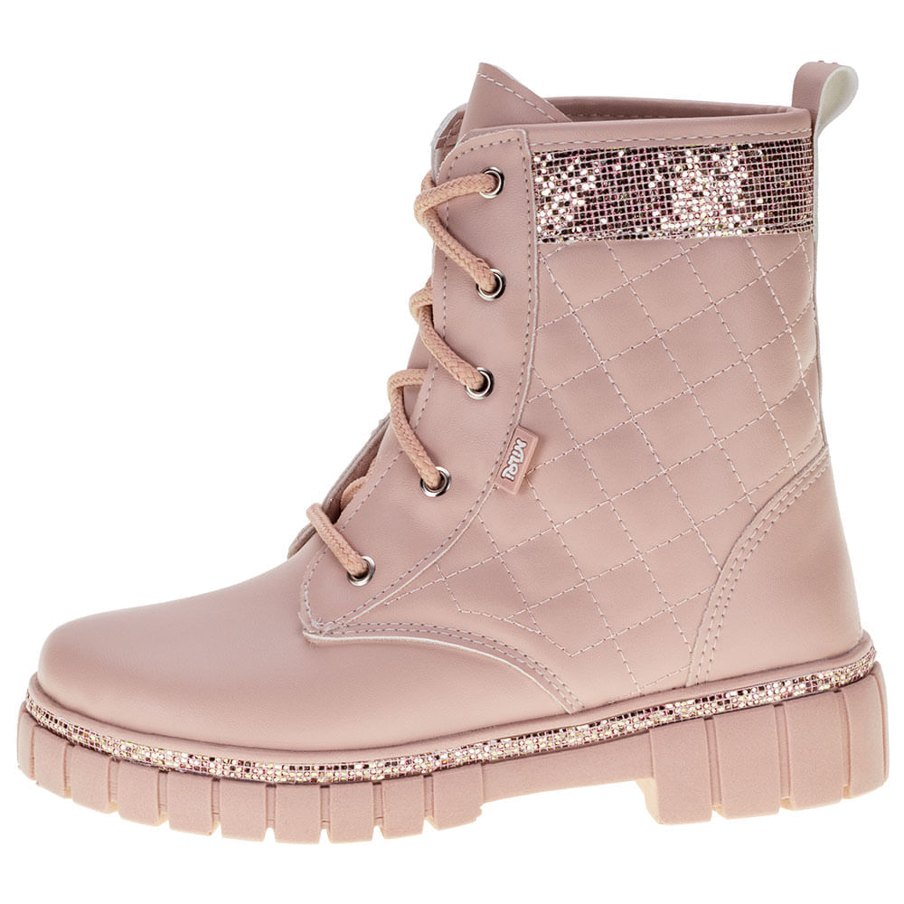 Bota Infantil Feminina Coturno Nilqi 1510 ROSA cloviscalcados
