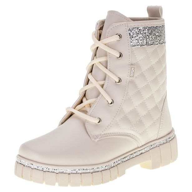 Bota Infantil Feminina Coturno Nilqi 1510 MARFIM 28