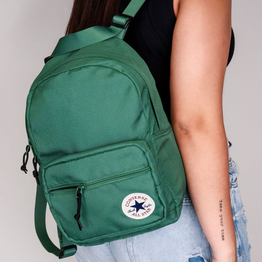 Mochila Go Lo Mini Backpack Converse All Star 10020538 VERDE cloviscalcados