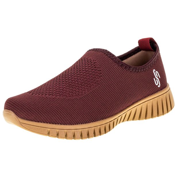 Tênis Feminino Gaspea Tricot Usaflex - AE2208 VINHO 33