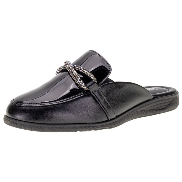 Sapato Feminino Mule Beira Rio 4315101 VERNIZ/PRETO 34