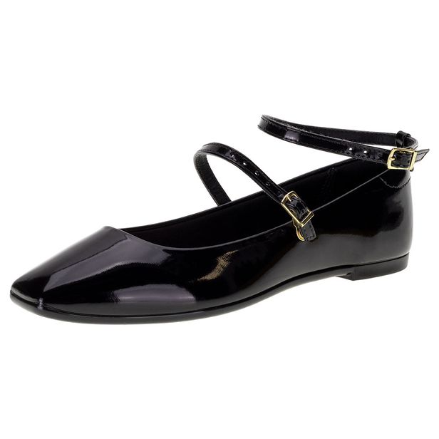 Sapatilha Feminina Flat Moleca 5735224 VERNIZ/PRETO 36