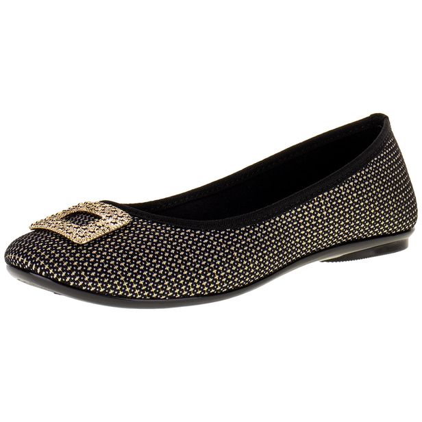 Sapatilha Feminina Moleca - 5726128 PRETO/BEGE 36