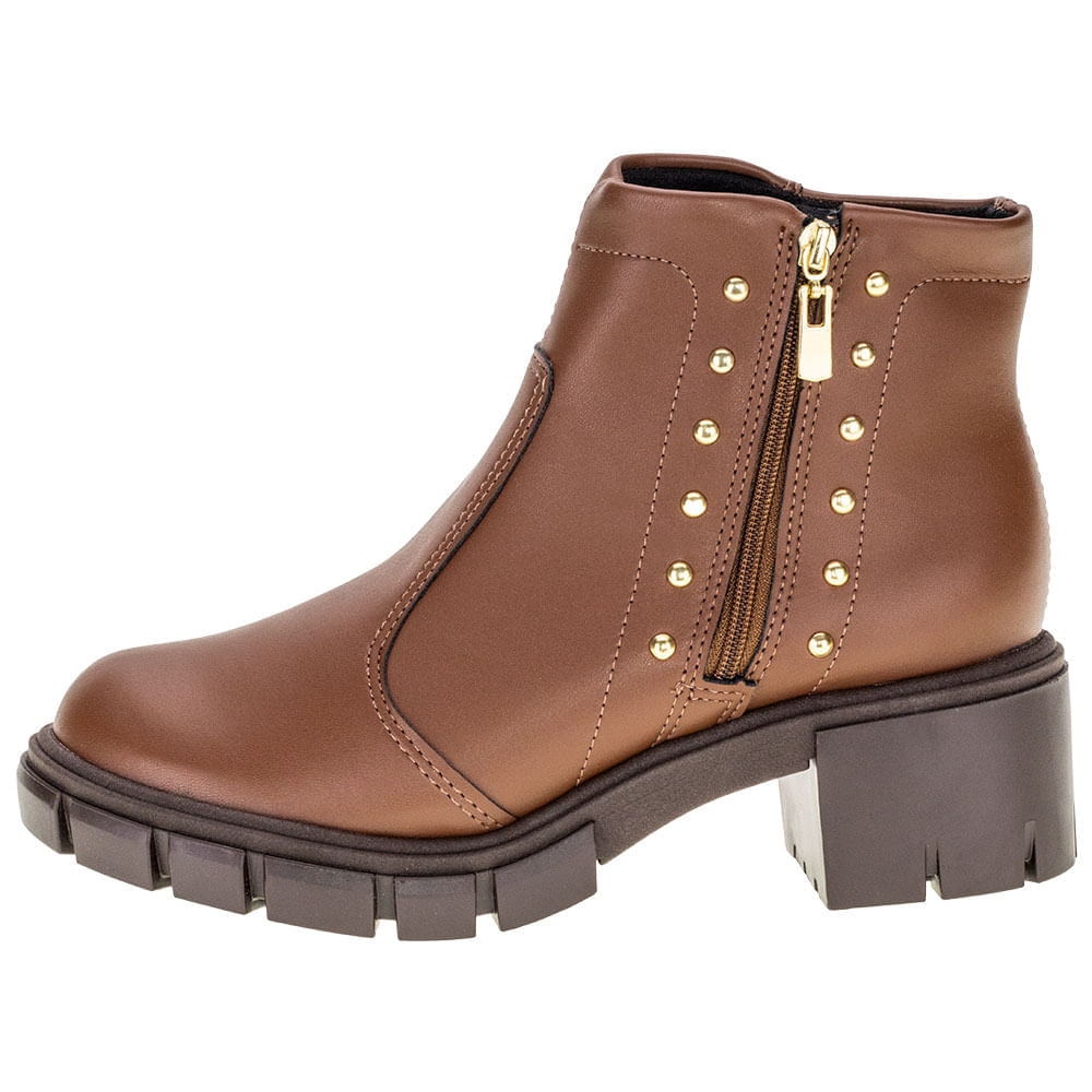 Canela Bota Marrom Moleca Salto Baixo Bota Cano Curto Salto Grosso
