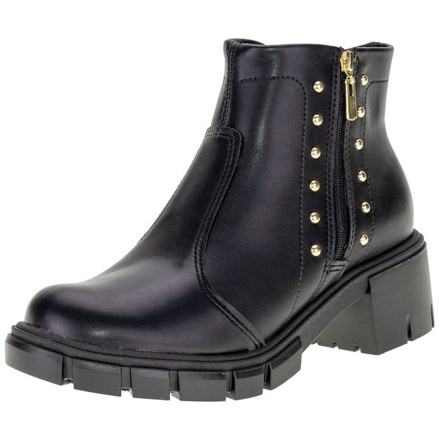 Bota Feminina Cano Baixo Moleca 5338109 PRETO 34