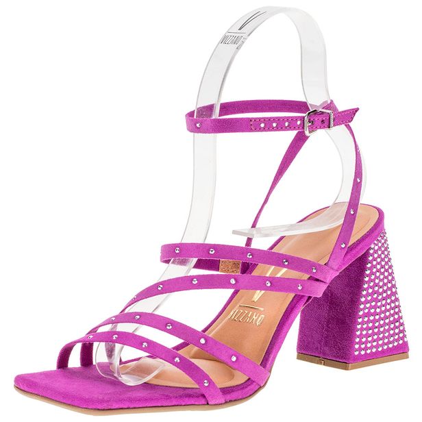 Sandália Feminina Salto Grosso Vizzano 6464110 ROXO 36