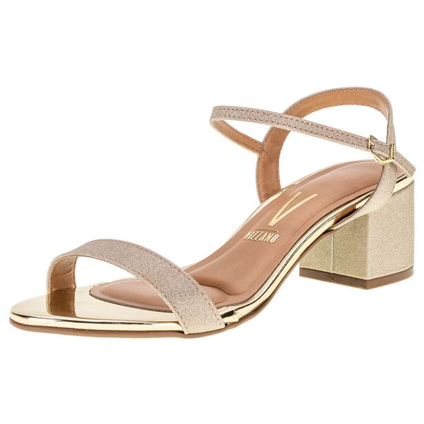 Sandália Feminina Salto Baixo Vizzano - 6291900 DOURADO 34