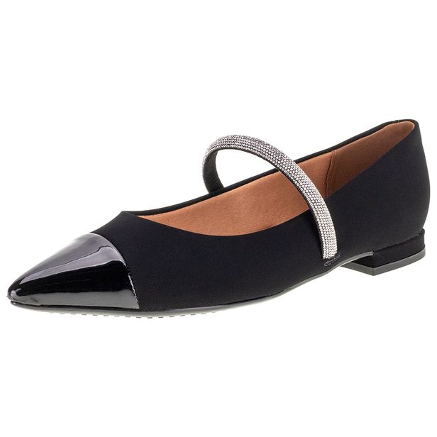 Sapatilha Feminina Flat Vizzano 1206292 PRETO/NOBUCK 34