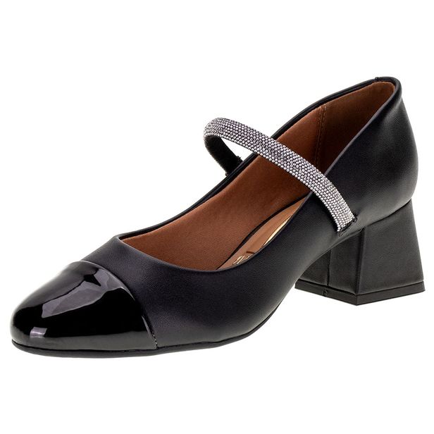 Sapato Feminino Salto Grosso Vizzano 1423103 PRETO 34