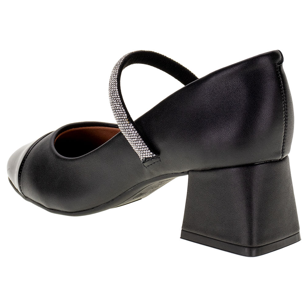 Sapato Feminino Salto Grosso Vizzano 1423103 PRETO cloviscalcados
