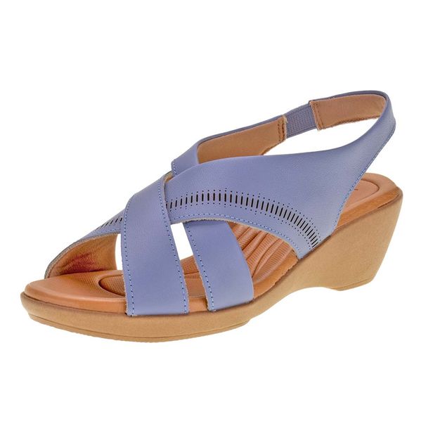 Sandália Feminina Anabela Usaflex AI0206 AZUL 34