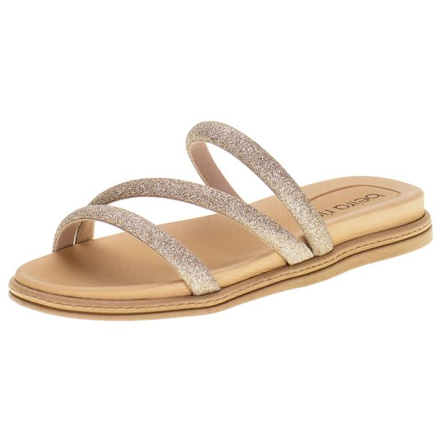 Tamanco Feminino Flat Beira Rio 8488108 OURO 34