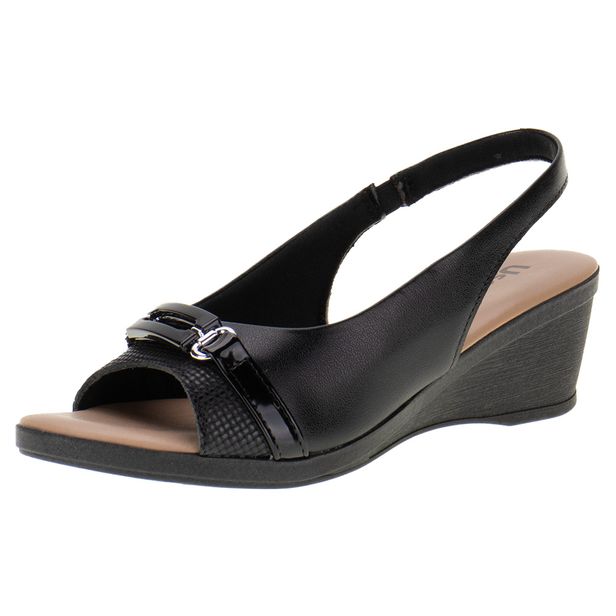 Sandália Feminina Anabela Usaflex MM0902 PRETO 34