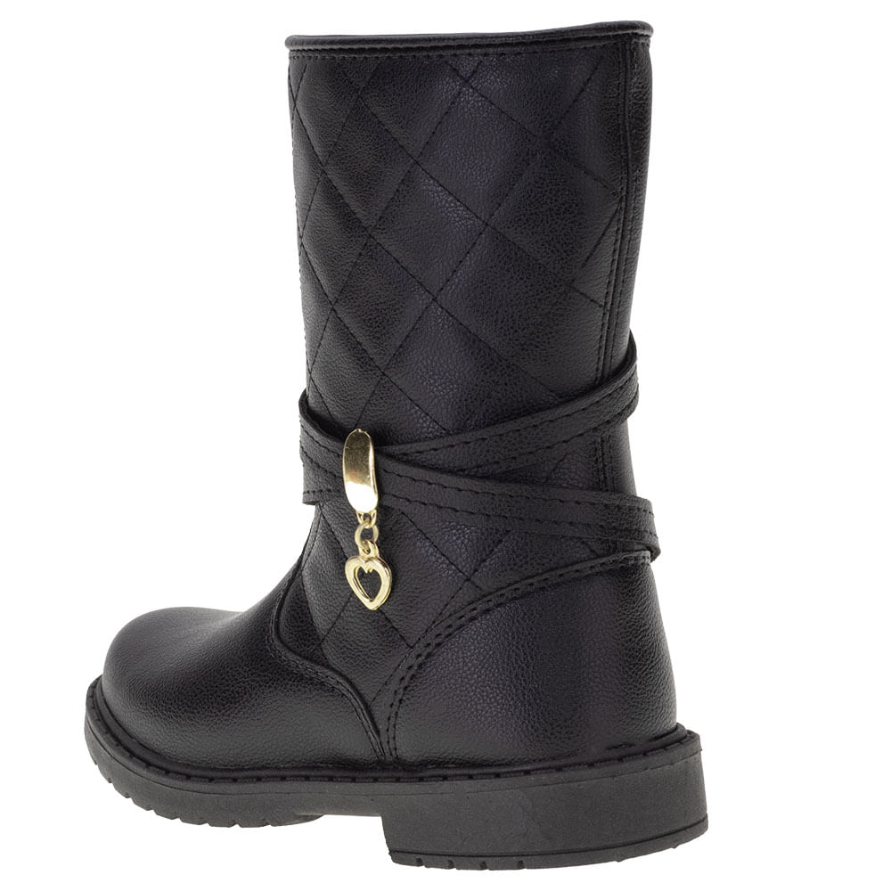 Bota Infantil Feminina Lily Kids 15097 PRETO cloviscalcados