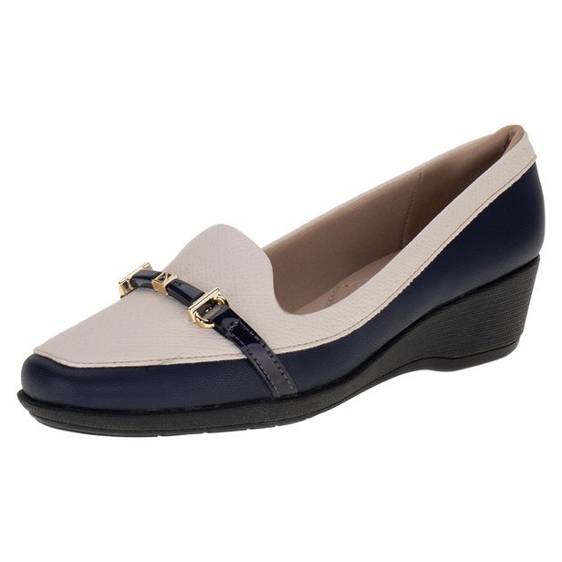 Sapato Feminino Anabela Piccadilly 143215 AZUL/BRANCO 34