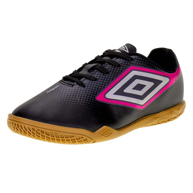 Chuteira Infantil Indoor Cannon JR Umbro U07FB00238 PRETO/ROSA 29