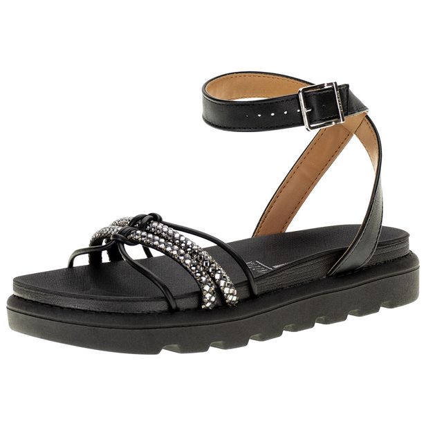 Sandália Feminina Flat Vizzano 6459129 PRETO 36