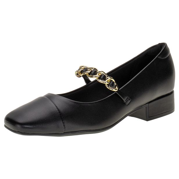 Sapato Feminino Salto Grosso Moleca - 5795104 PRETO 34