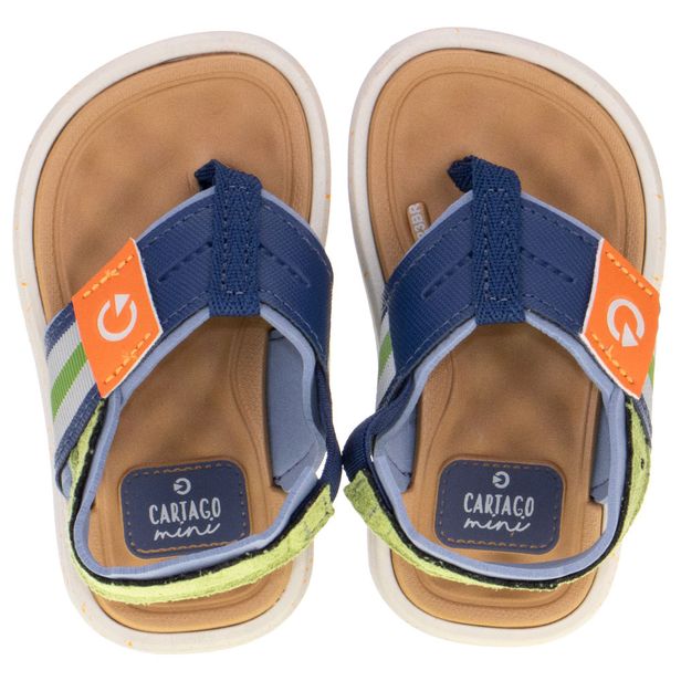 Chinelo Infantil Masculino Mini II Cartago 12234 CINZA/AZUL 17/18