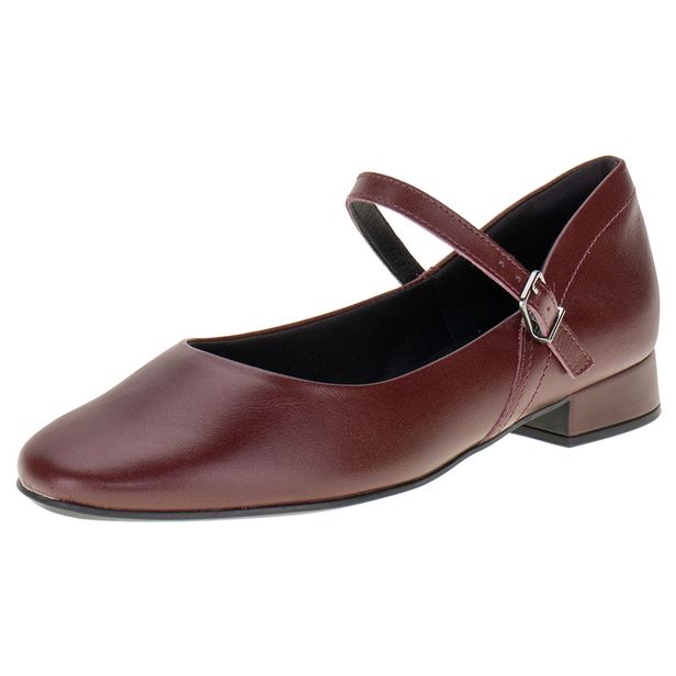 Sapato Feminino Salto Grosso ComfortFlex 2482302 VINHO 34