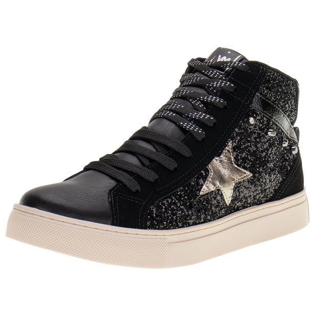 Tênis Feminino Cano Alto Via Marte 082013 PRETO 35
