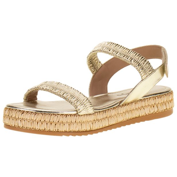 Sandália Feminina Flat Via Scarpa 166417513 OURO 34