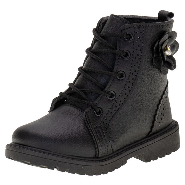 Bota Infantil Feminina Coturno Ortobaby 6225 PRETO 22