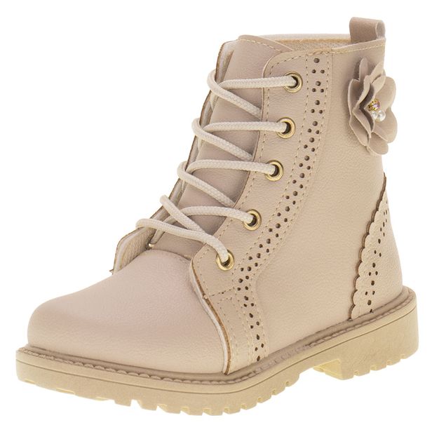 Bota Infantil Feminina Coturno Ortobaby 6225 BEGE 22