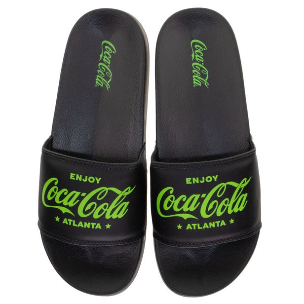 Chinelo Slide Atlanta Star Basic Coca-Cola CC3799 PRETO/VERDE 37/38