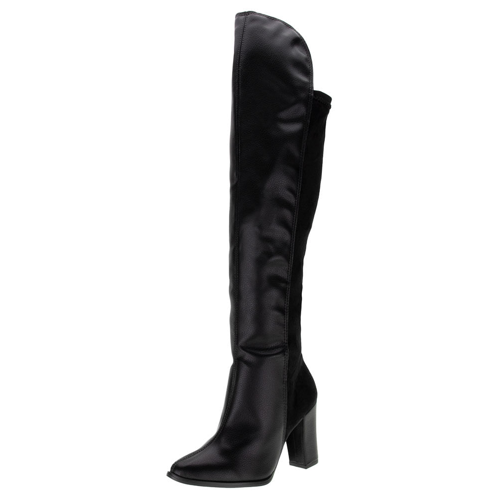 Bota Feminina Over The Knee Beira Rio 9043105 PRETO cloviscalcados