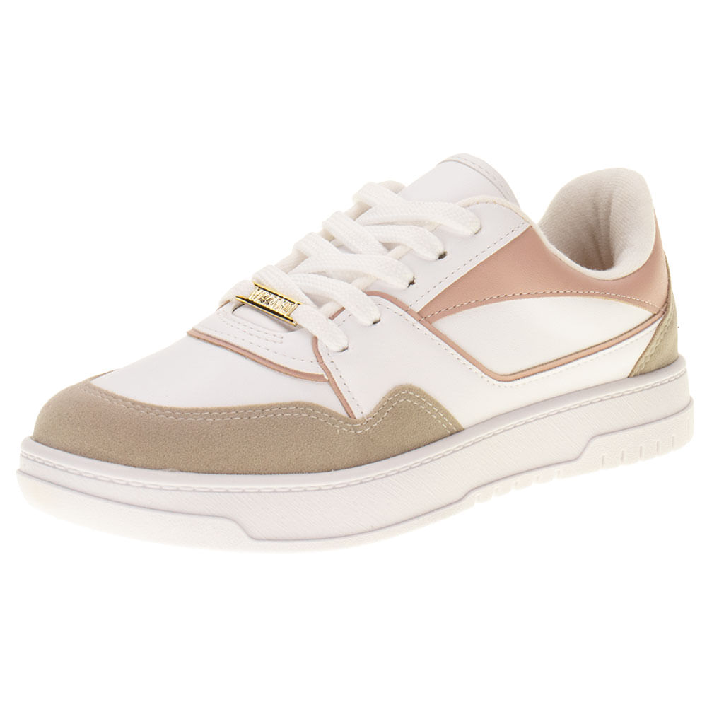 Tênis Feminino Casual Vizzano 1419105 BRANCO/ROSA cloviscalcados