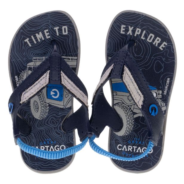 Chinelo Infantil Masculino Dakar Plus Cartago 11493 CINZA/AZUL 19