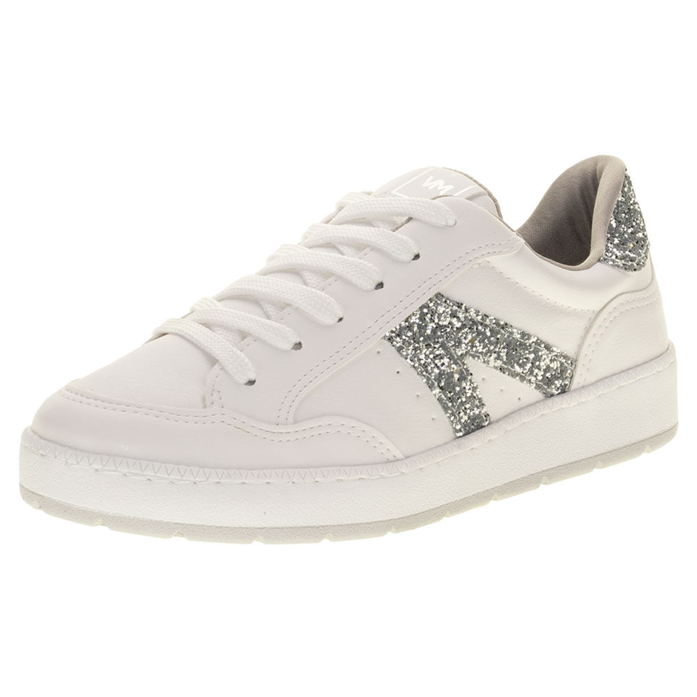 Tênis Feminino Casual Via Marte 076001 BRANCO/CINZA cloviscalcados