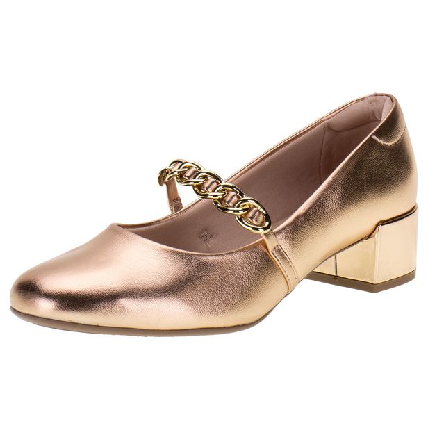 Sapato Feminino Salto Grosso Beira Rio 4301108 BRONZE 34