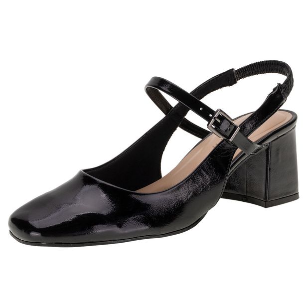 Sapato Feminino Salto Grosso Ramarim 2417131 VERNIZ/PRETO 34